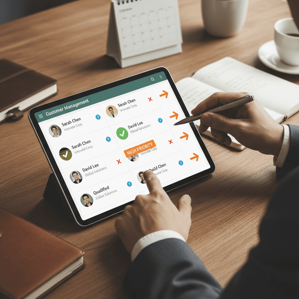 Lead qualification dashboard with prioritized customer information