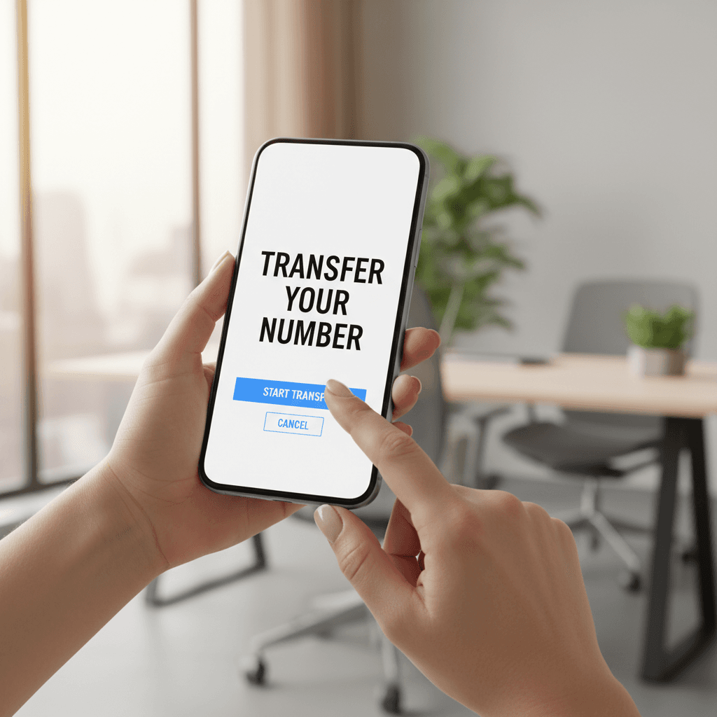 Simple phone number setup screen on mobile device