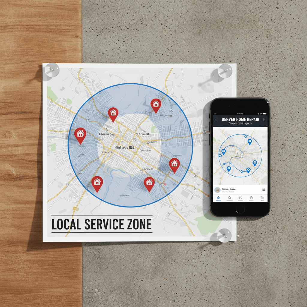 Denver map with service area targeting visualization
