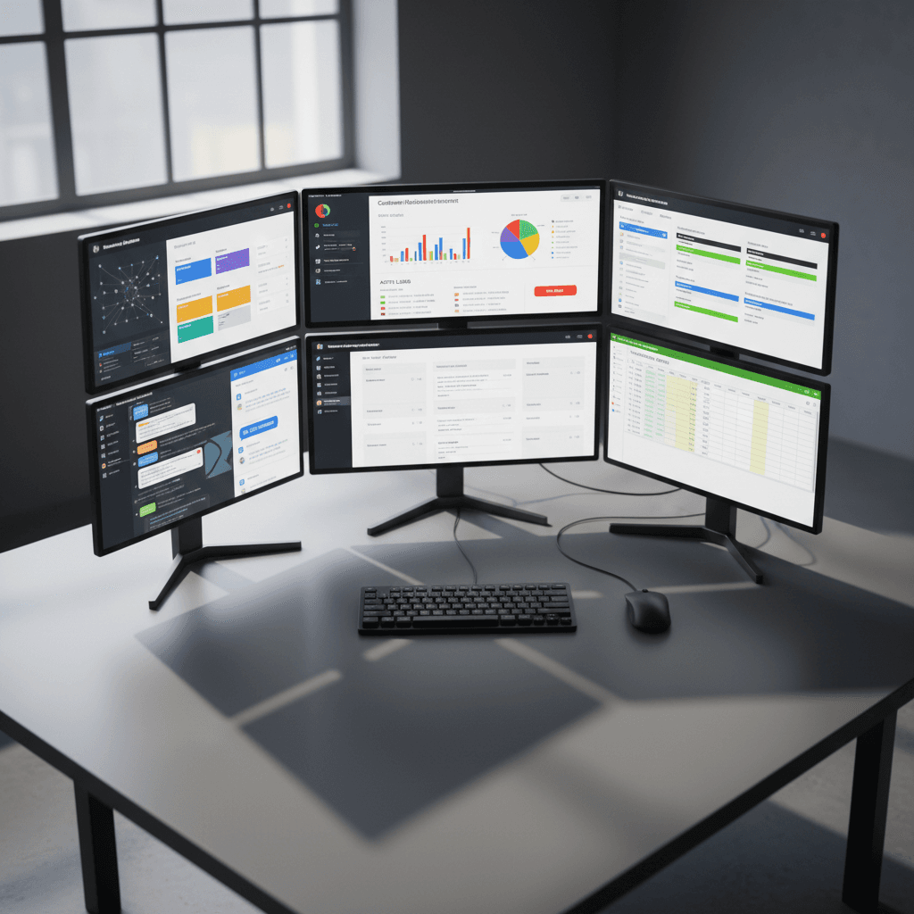 Multiple business software platforms integrated together